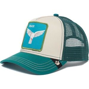 Goorin Bros Teal and Cream Trucker Hat with Dove Patch